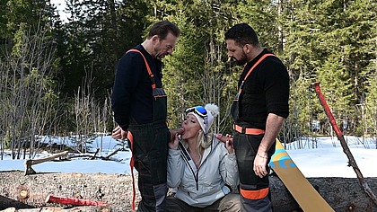 PornWorld Sexy Snowboarder Brittany Bardot Invites Lumberjacks Back For DP Threesome GP2970